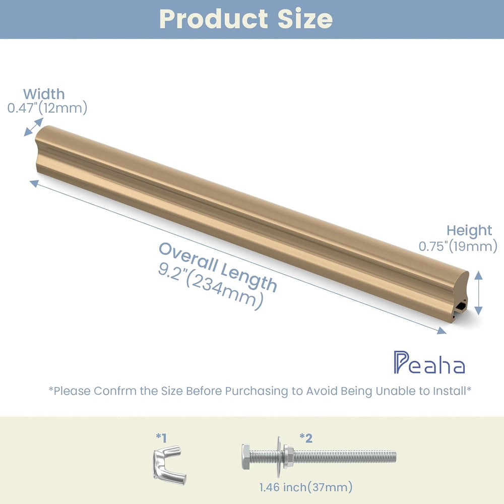 Peaha 10 Pack Adjustable Champagne Bronze Pulls Overall Length 8-13/16"