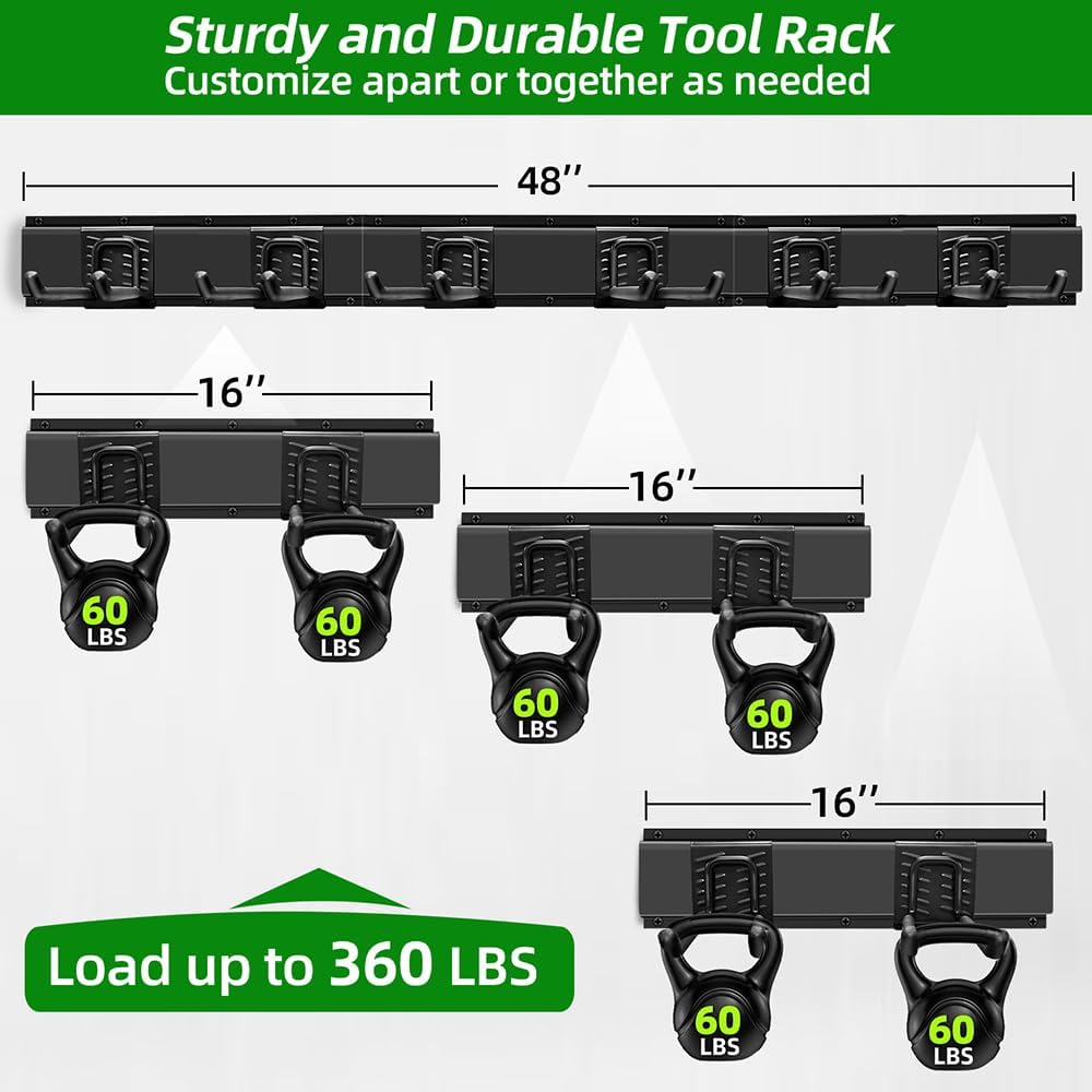PIYILO Garage Wall Organizer, 48 inches Adjustable Garden Tool Organizer