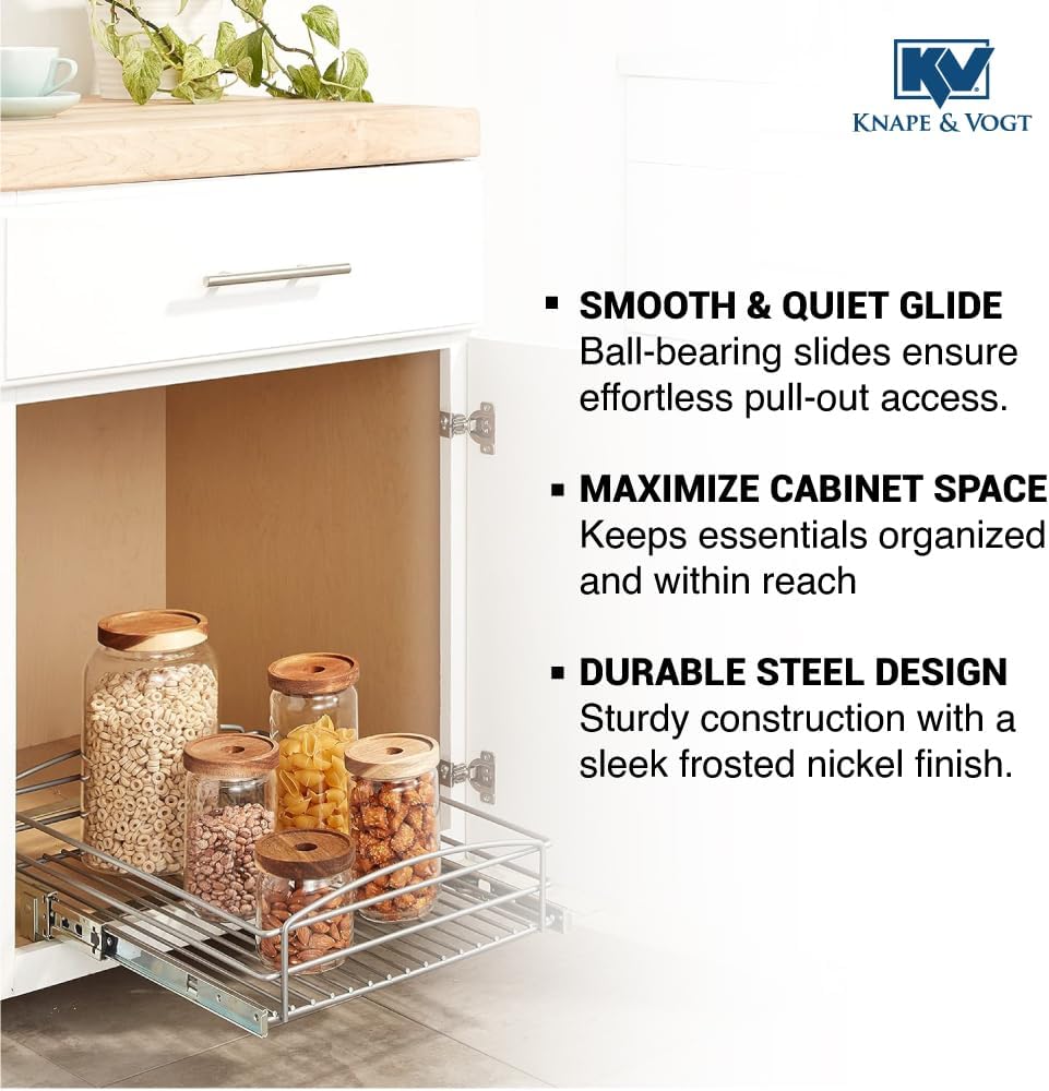 Knape & Vogt RS-MUB-14-FN 5 in. H x 15 in. W x 20 in. D Multi-Use Basket ...