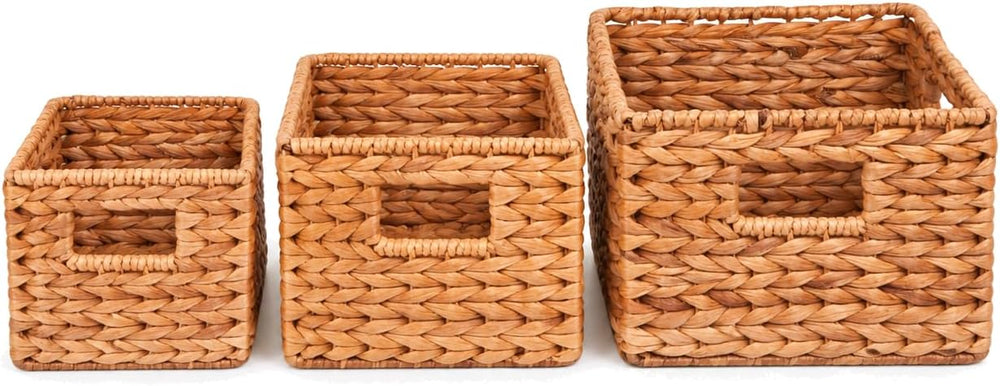 Honey-Can-Do Woven Water Hyacinth Wicker Storage Baskets, Nesting Set of 3