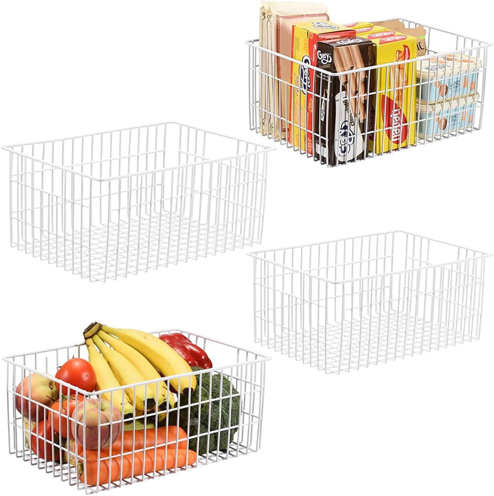 Orgneas Upright Freezer Organizer Bins Metal Wire Storage Container Basket