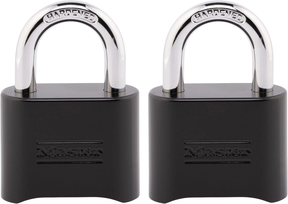 Master Lock Black Combination Padlock,Set Your Own Combo Lock,Weather Resista...