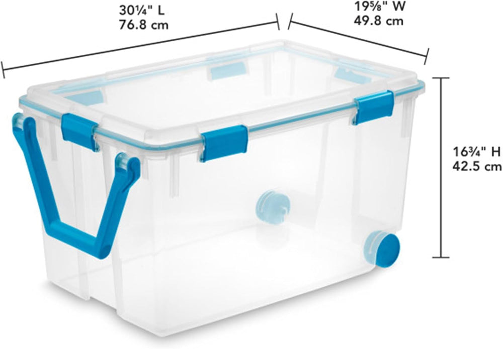 Sterilite Gasket Storage Box with Lids for Home & Office, 120 Quart, 3-Pack