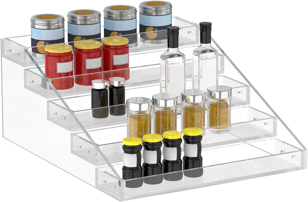 PMMASTO Widen Tiered Spice Rack, Seasoning Organizer, Kitchen Organization and