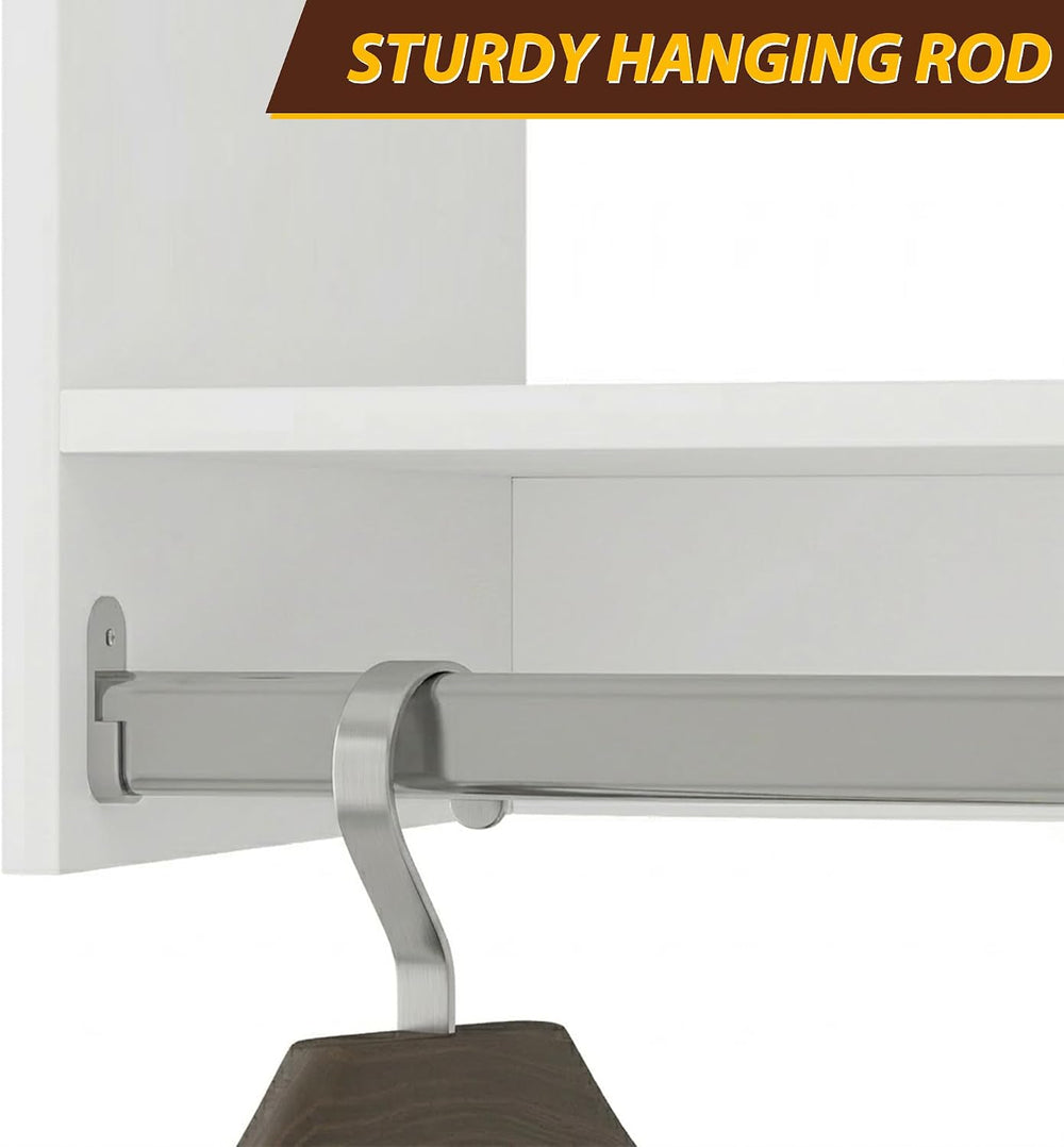 31.5" Wide Tall Hanging Modular Closet System, Wall-Mounted Closet Organ...