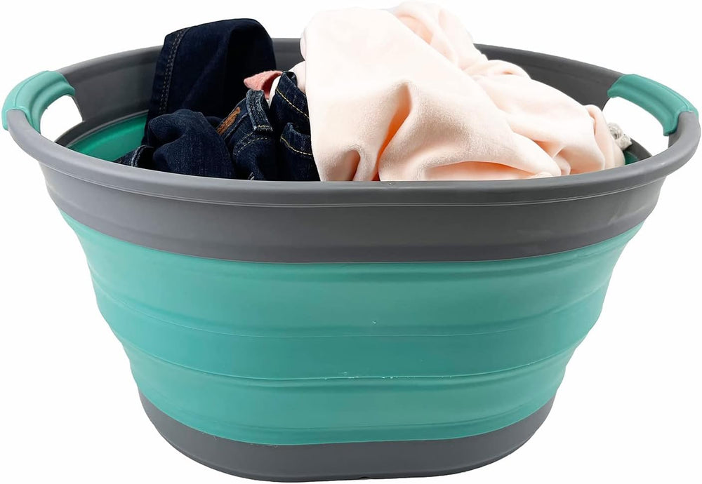 SAMMART 25L (6.6 Gallon) Collapsible Plastic Laundry Basket - Foldable Pop Up...
