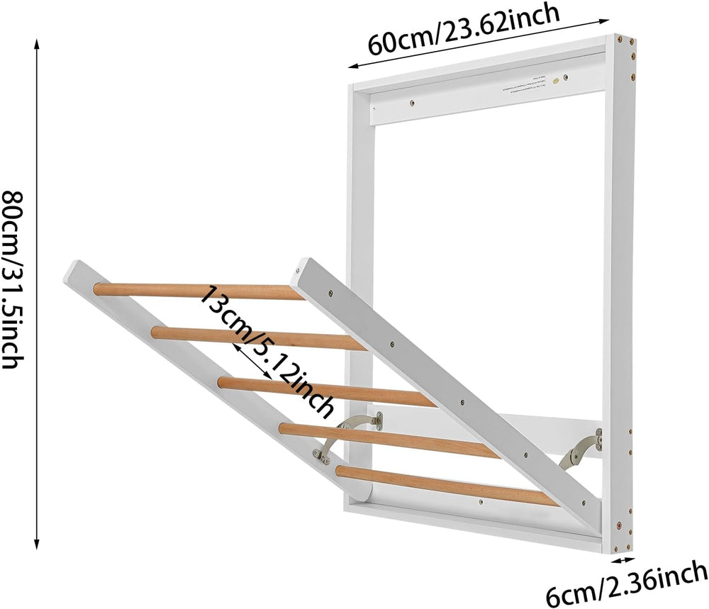 Wall Mount Clothes Drying Rack for Laundry, Foldable Wall Mount Laundry Rack ...