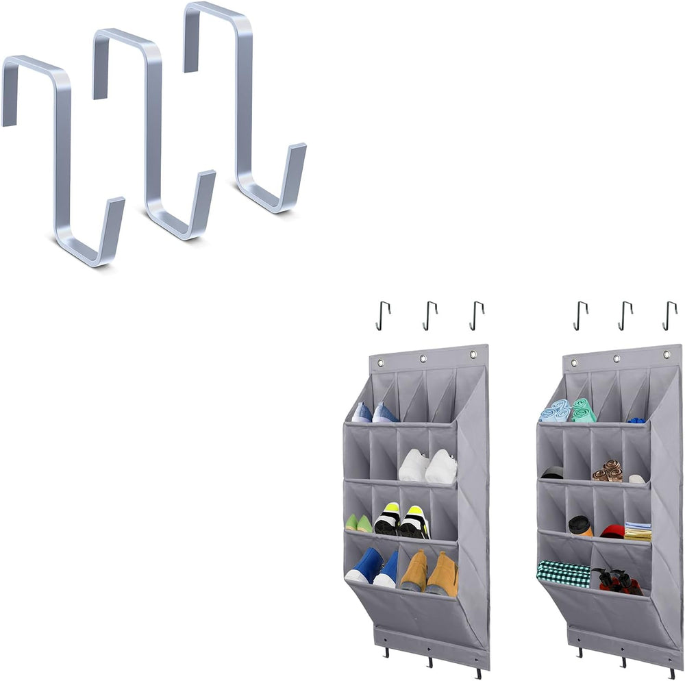 FENTEC Over the Door Shoe Organizer, 2 Pack Hanging Shoe Organizer, 3 Pack St...