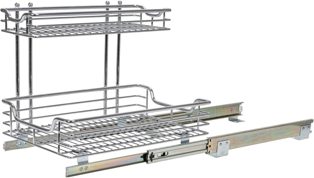 Household Essentials Glidez 2‑Tier Multipurpose Chrome‑Plated Steel Pull‑Out/...