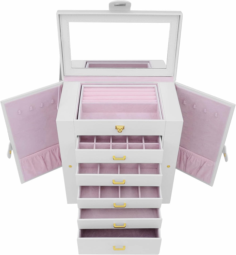 AKOZLIN 6-Tier Jewelry Box Organizer 5 Drawers Jewelry Storage Case