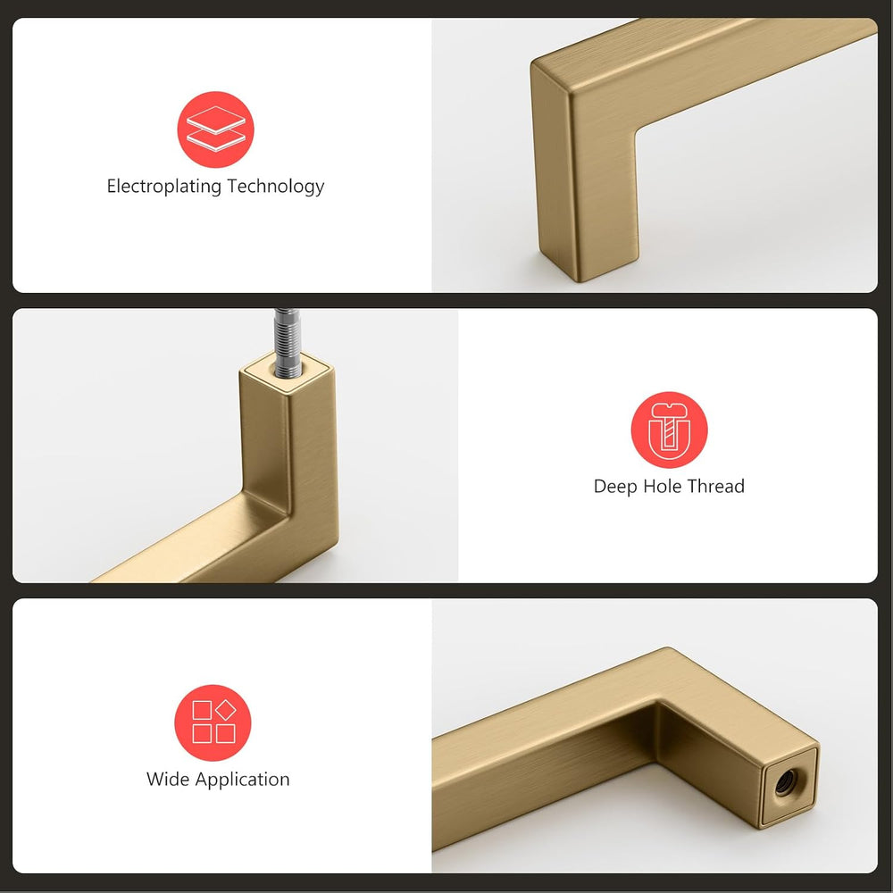 homdiy 6 Pack 7-9/16 Inch Champagne Bronze Cabinet Pulls Kitchen Handles