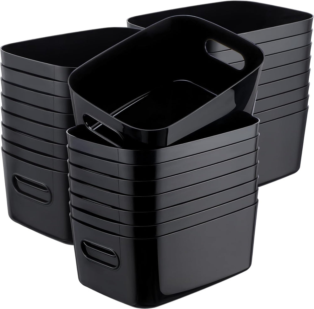 Leinuosen 21 Pack Plastic Storage Baskets Plastic Storage Bins Pantry Organiz...