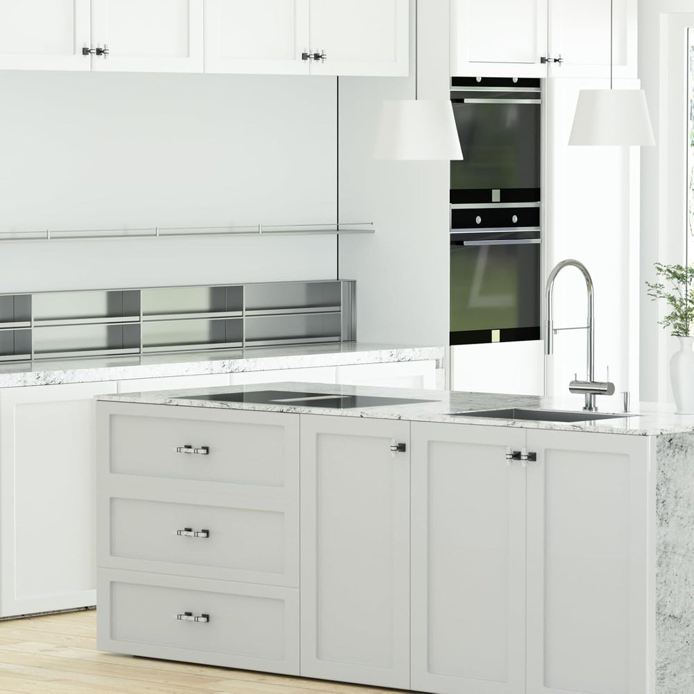 homdiy 10 Pack 3 Inch Marble Cabinet Pulls, White Marble Grain Kitchen Cabine...