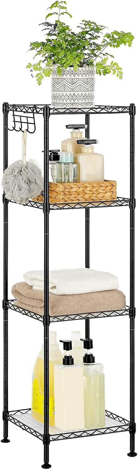 SONGMICS 4-Tier Bathroom Shelf, Storage Rack for Small Space