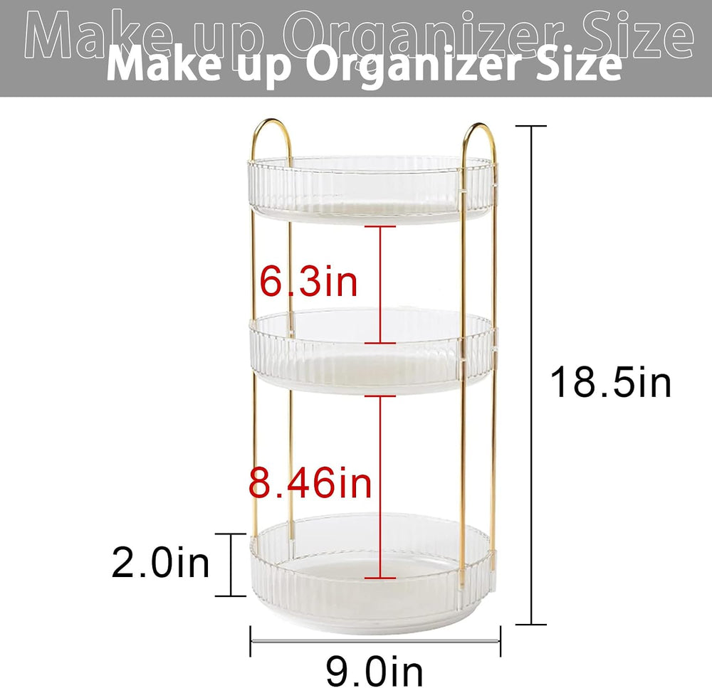 Rotating Makeup Organizer for Vanity, Large Capacity Skincare Perfume Storage...