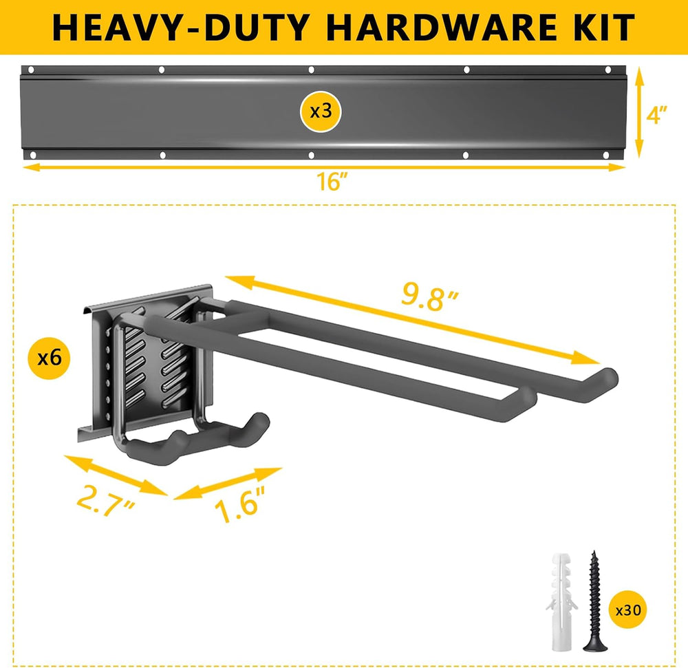 Garage Tool Organizer Wall Mount, 48inch Heavy-Duty Garage Storage System and...
