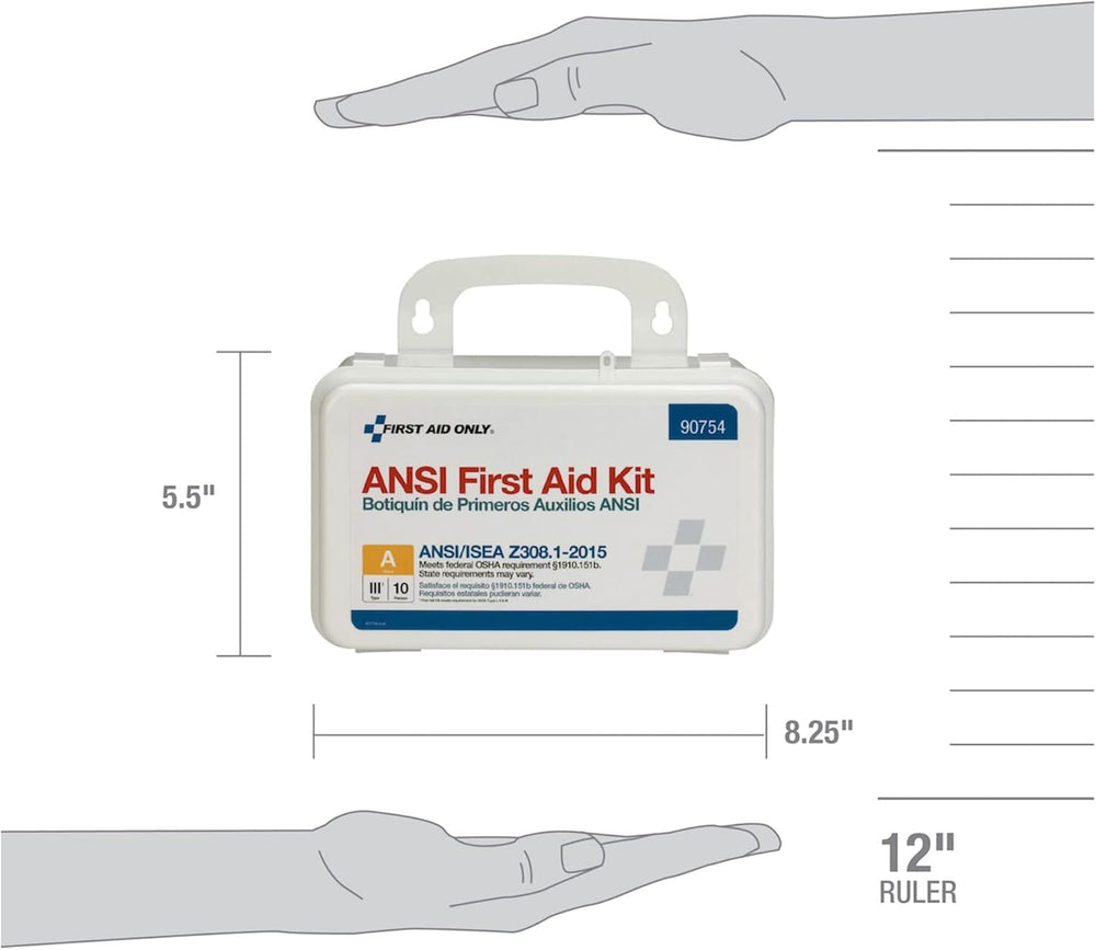 First Aid Only 90754 Bulk ANSI A 10-Person Emergency First Aid Kit for Home, ...