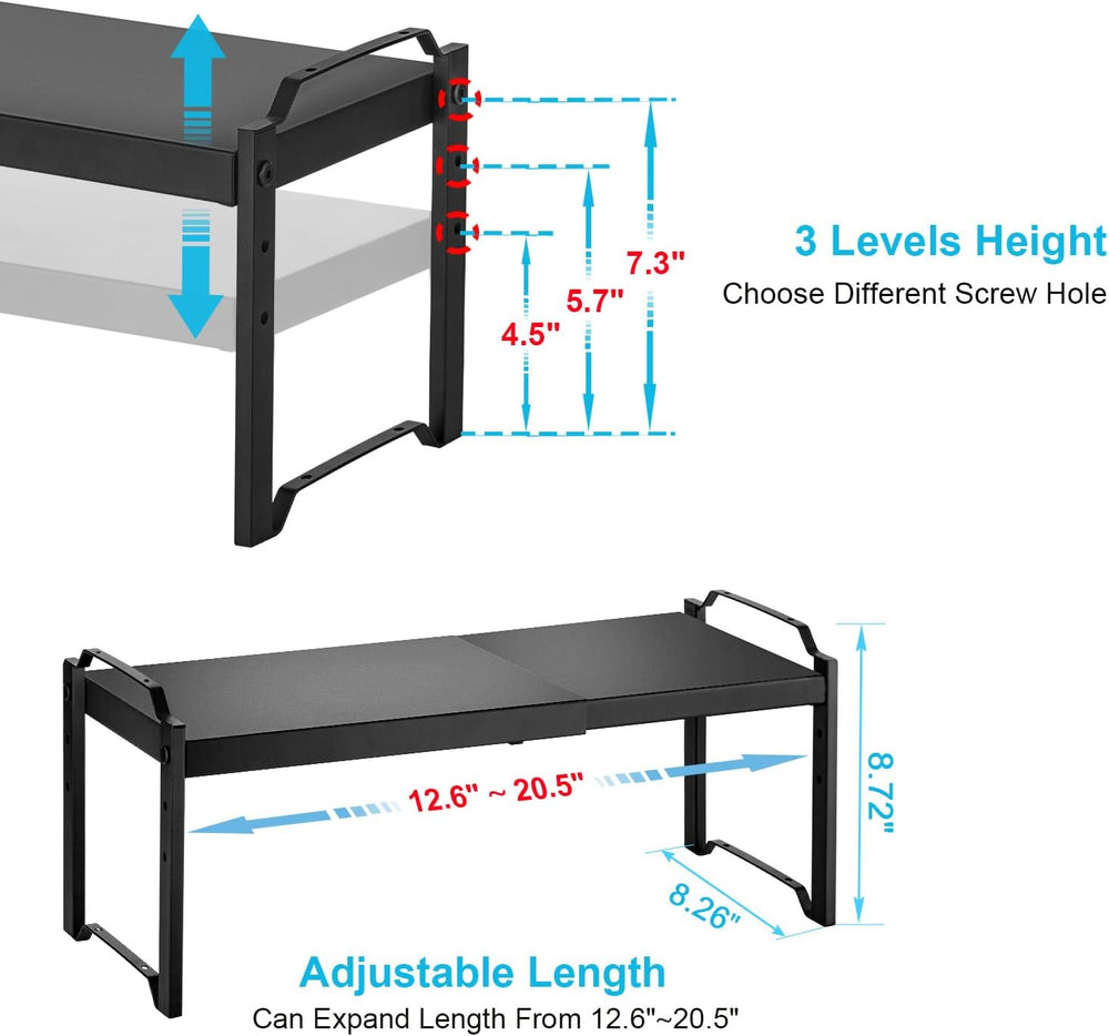 Expandable Cabinet Shelf Organizer, Adjustable kitchen Countertop Storage