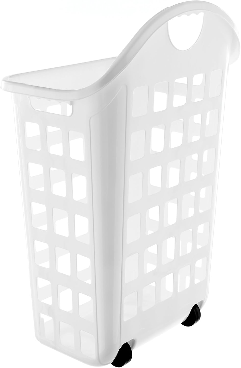 United Solutions LN0435 Rolling Hamper, 2 Bushel, White