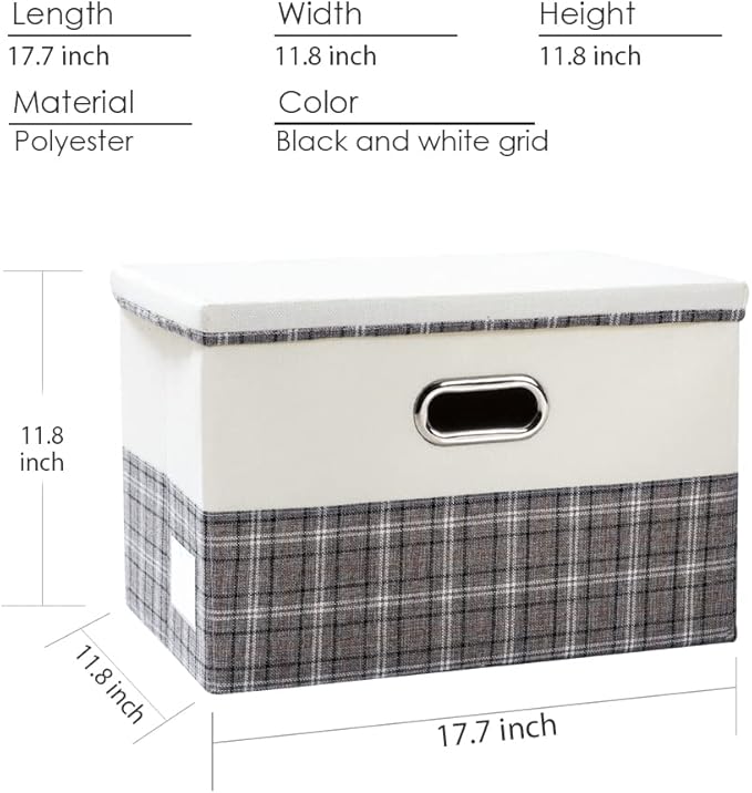 PRANDOM Large Collapsible Storage Bins (3-Pack)