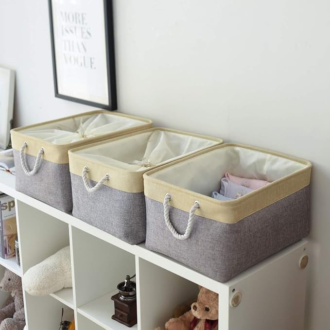 TheWarmHome Storage Baskets for Organizing, Extra Large-3Pack, 17.7L×13.8W×9.8H