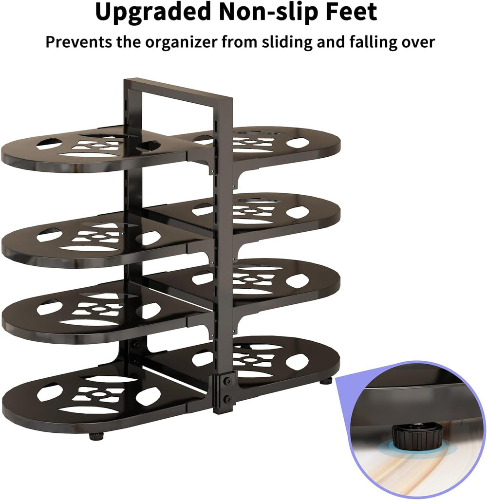 Adjustable Heavy Duty Pots and Pans Organizer Under Cabinet, 8-Tier Pot and P...