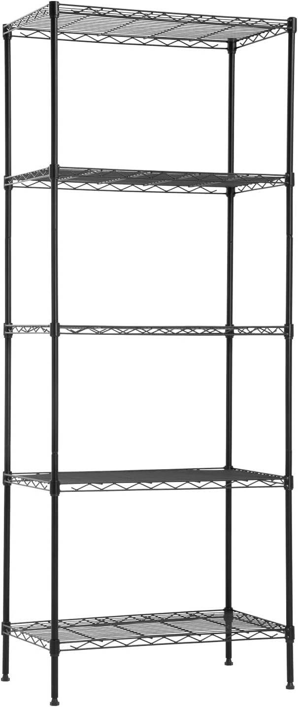 PayLessHere | 5-Tier Wire Shelf | 24"x14"x60" | Black