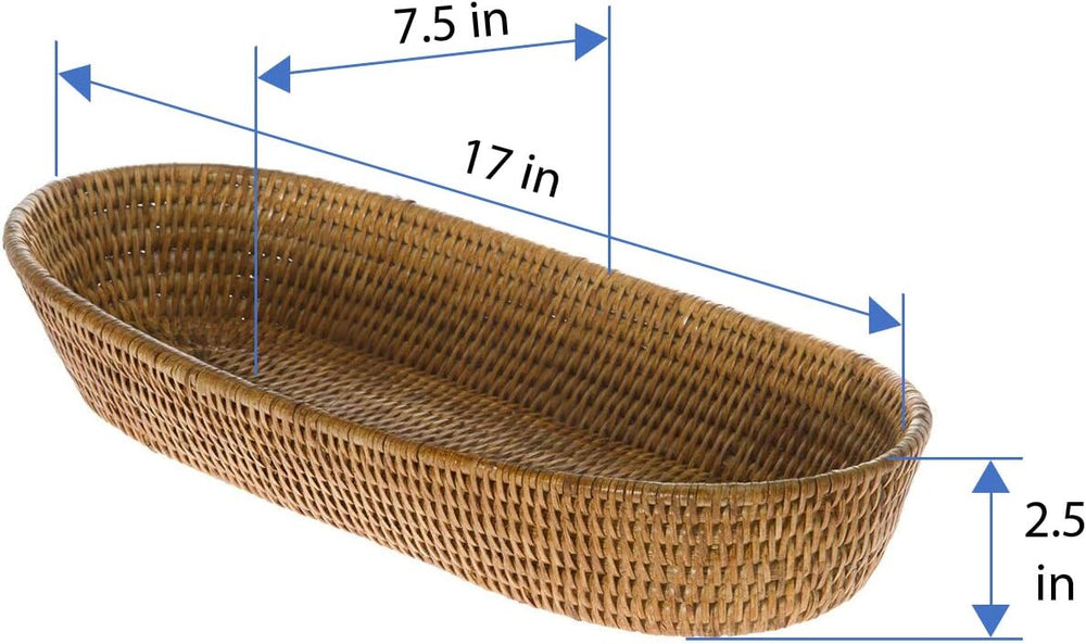 KOUBOO La Jolla Bread Basket, Woven Rattan Basket for Bread, Fruit, & Kit...