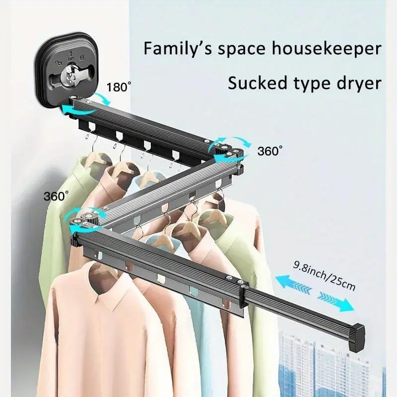 KITCHEN MOVE PYTHON 125cm XXL Aluminium Clothes Airer Wall Mounted Clothes Ai...