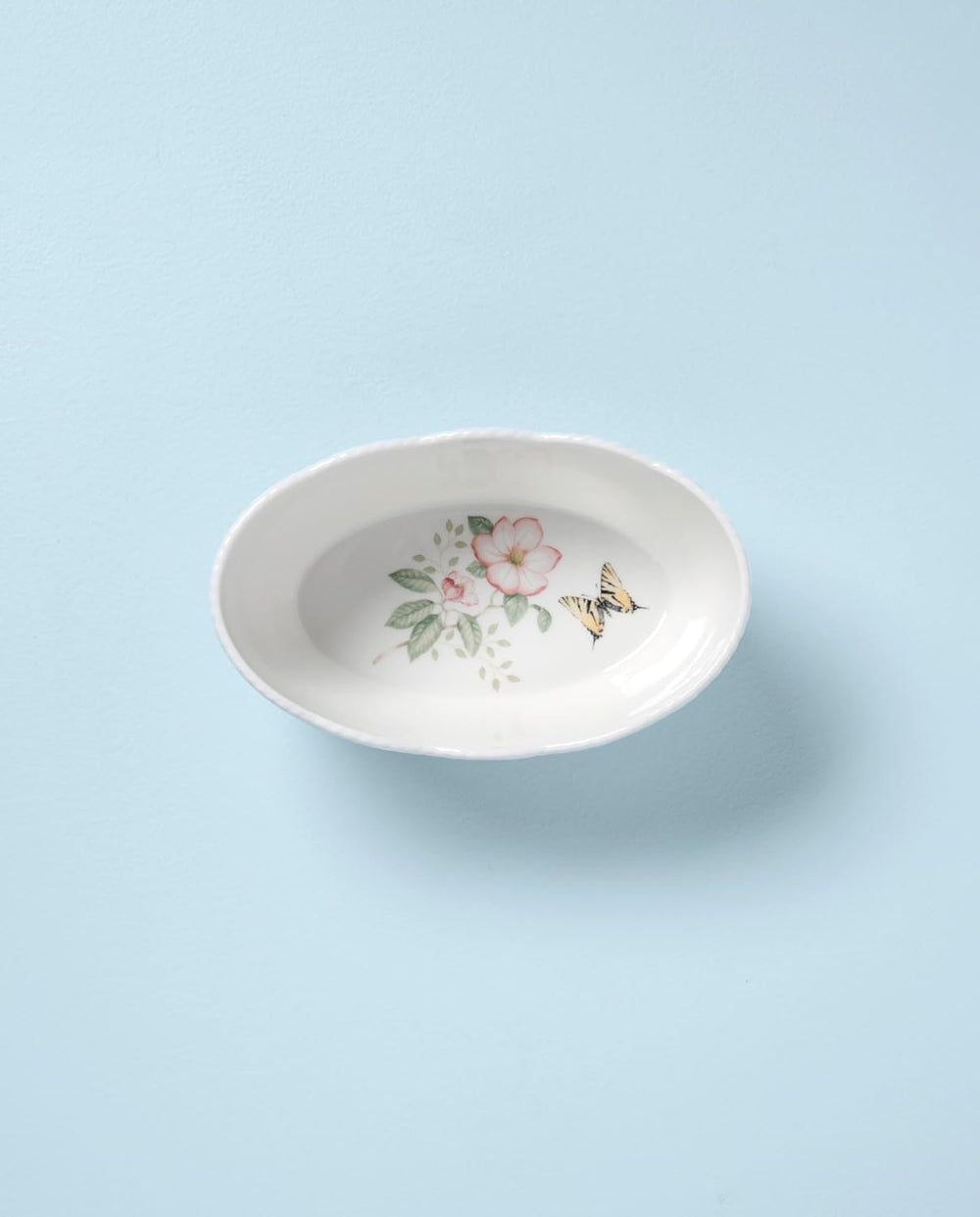 Lenox Butterfly Meadow Porcelain Bread Basket | dishwasher safe, microwave sa...