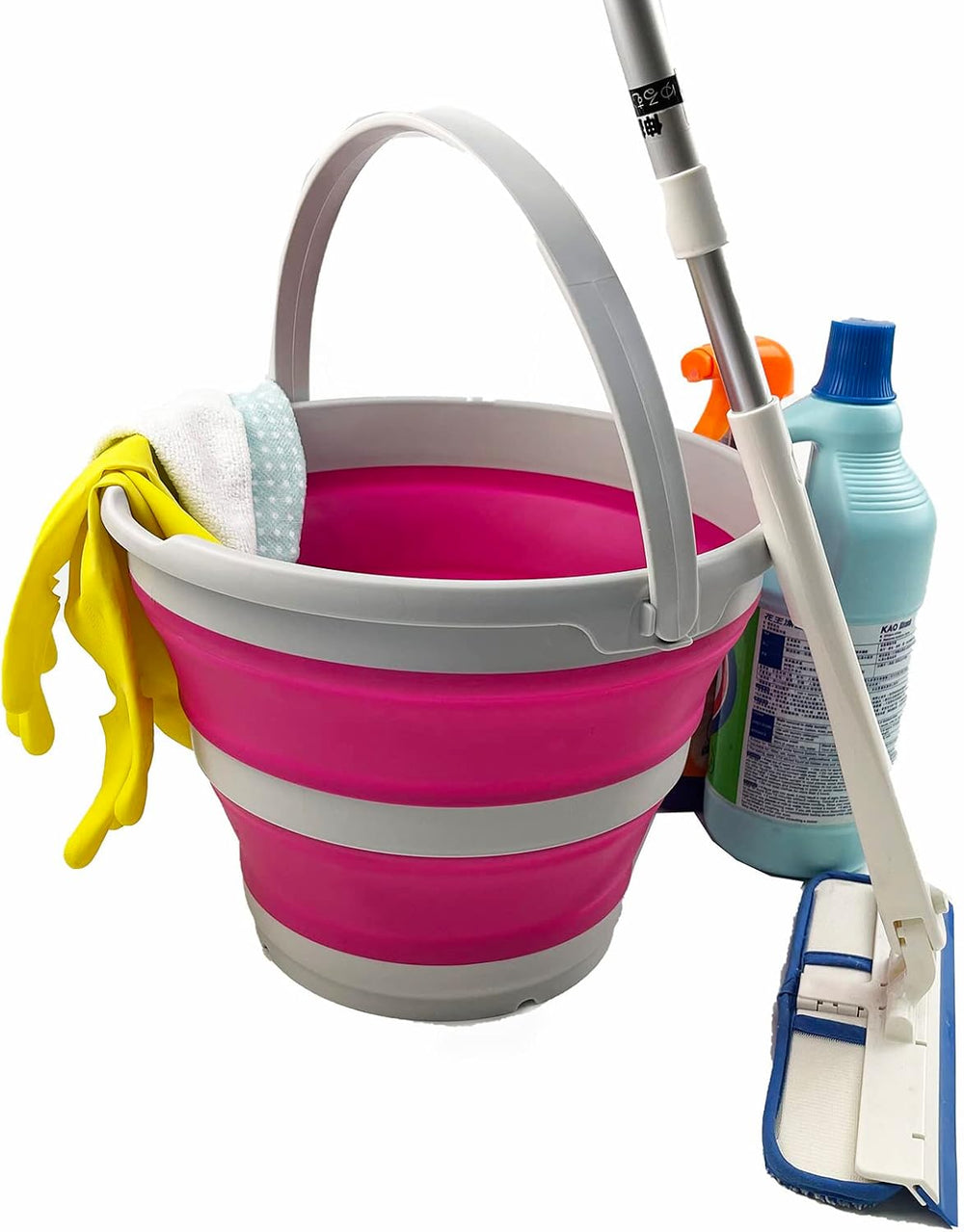 SAMMART 10L (2.6 Gallon) Collapsible Plastic Bucket - Foldable Round Tub - Po...