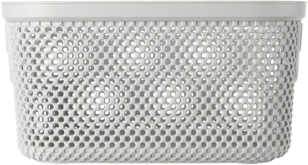 keeeper Knitted Look Storage Basket, 3.5 L, Side Handles, Air-Permeable, Plas...