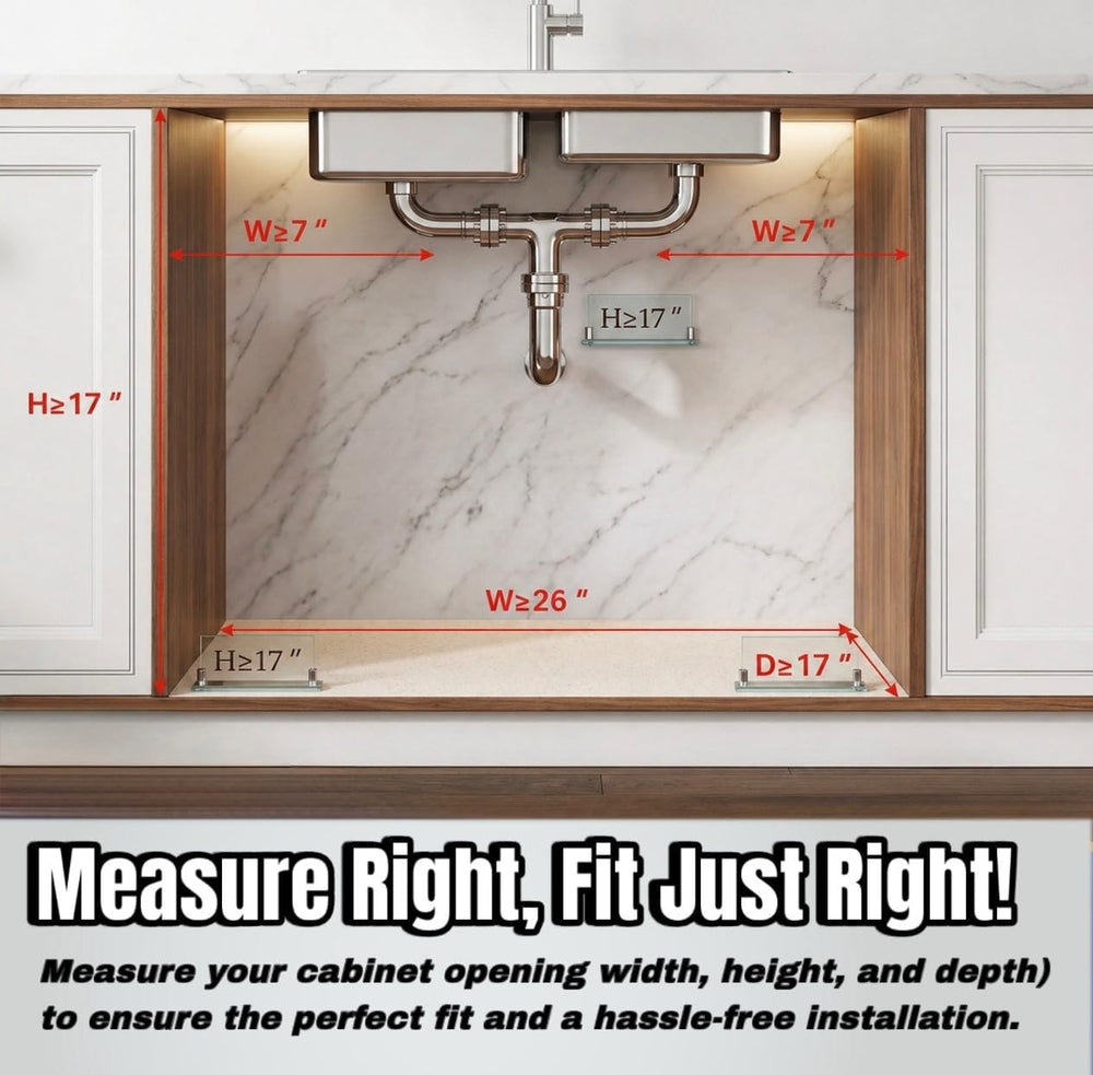 Under Sink Organizer, 2 Pack 3 Tier Sliding Cabinet Organizer, Pull Out Stora...