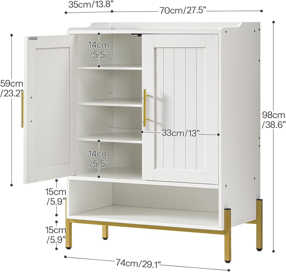HOOBRO Shoe Cabinet, 5-Tier Shoe Storage Organizer with Doors, Wooden Shoe Ca...