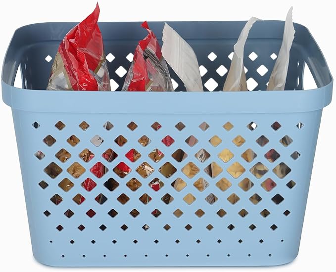 Glad Plastic Storage Basket Set, Value Pack of 6 | Open Storage Bins