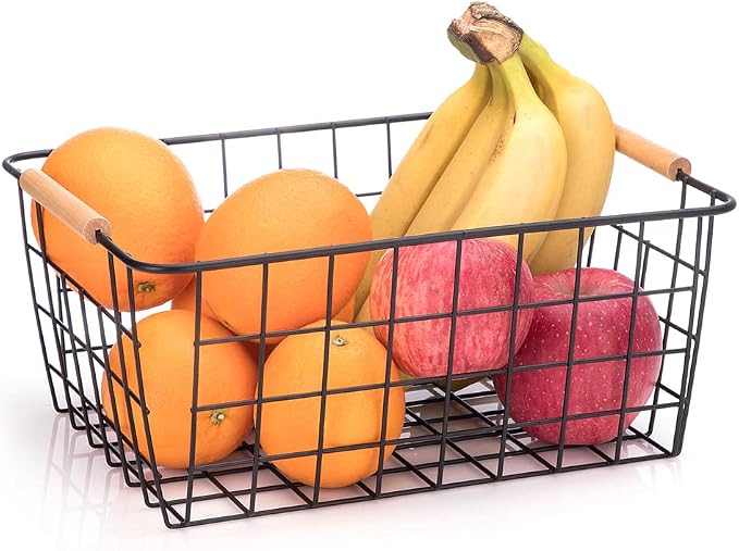 Metal Wire Food Storage Basket Organizer (4 Packs)