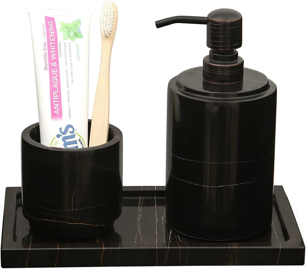 Marble Bathroom Vanity Tray Dresser Makeup Storage Organizer 9 inch