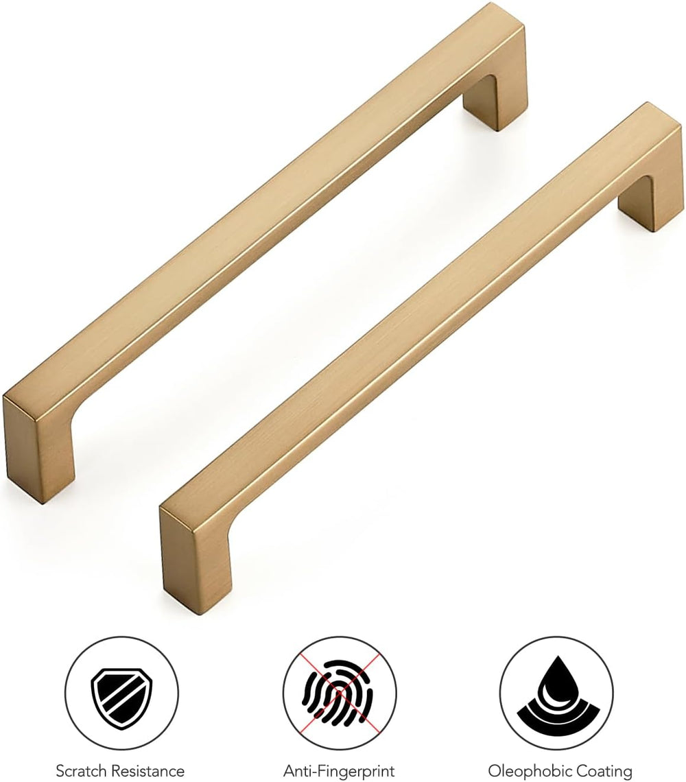 Ravinte Champagne Bronze Kitchen Square Cabinet Handles 5 Inch 10 Pack
