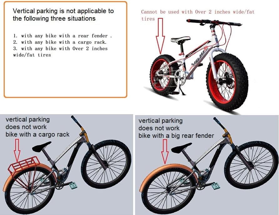 Bike Stand,Vertical Bike Rack Garage,Space-Saving Rack with Adjustable for Ga...