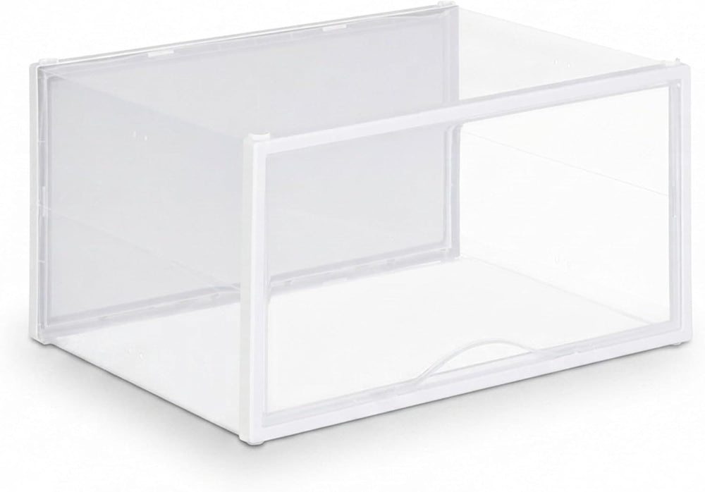 Relaxdays Shoe Boxes Set of 6 Shoe Organisers Stack Securely with Connectors ...