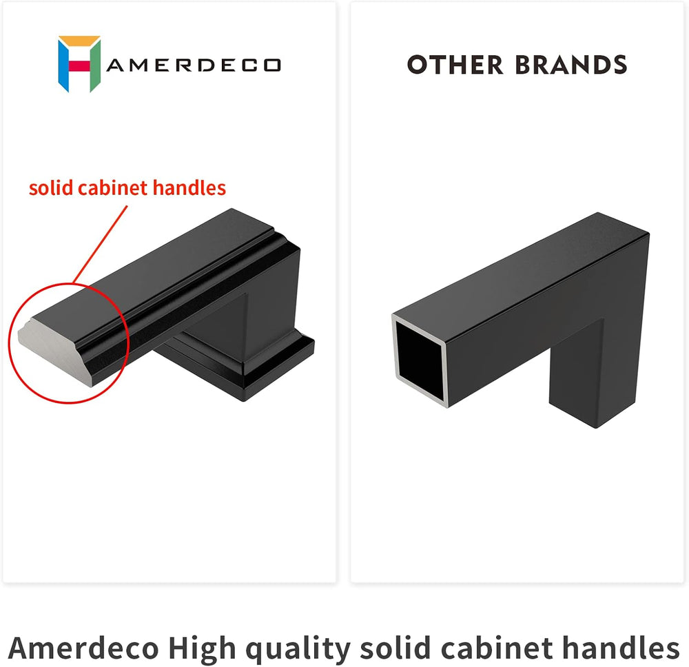 Amerdeco 10 Pack Champagne Bronze Cabinet Pulls 3-3/4 Inch(96mm) Hole Center ...