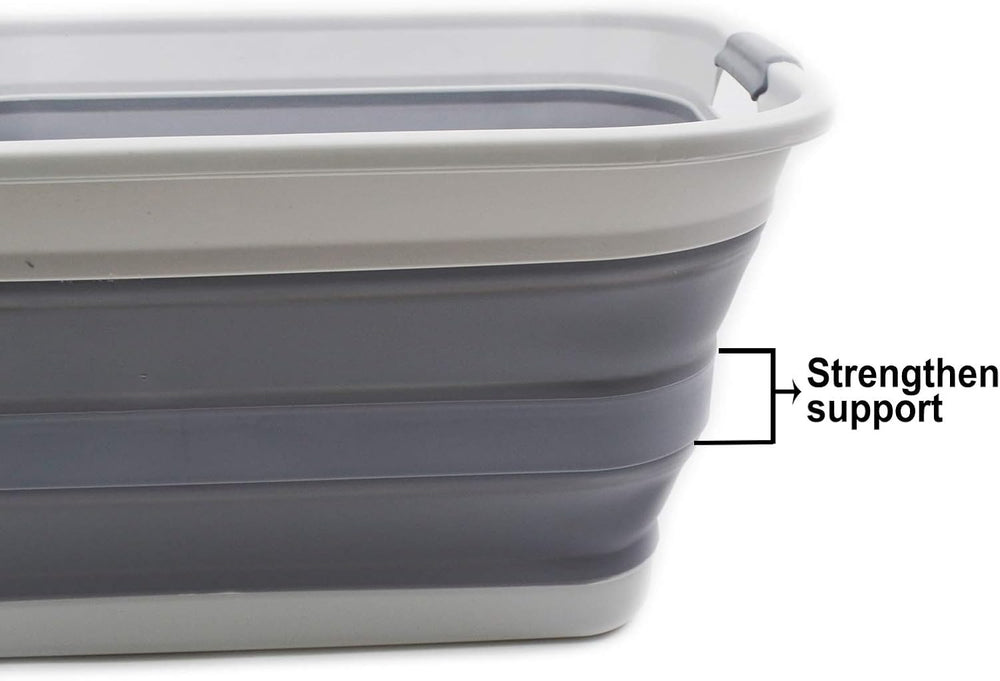 SAMMART 42L(11 gallon) Collapsible Plastic Laundry Basket-Foldable Pop Up Sto...