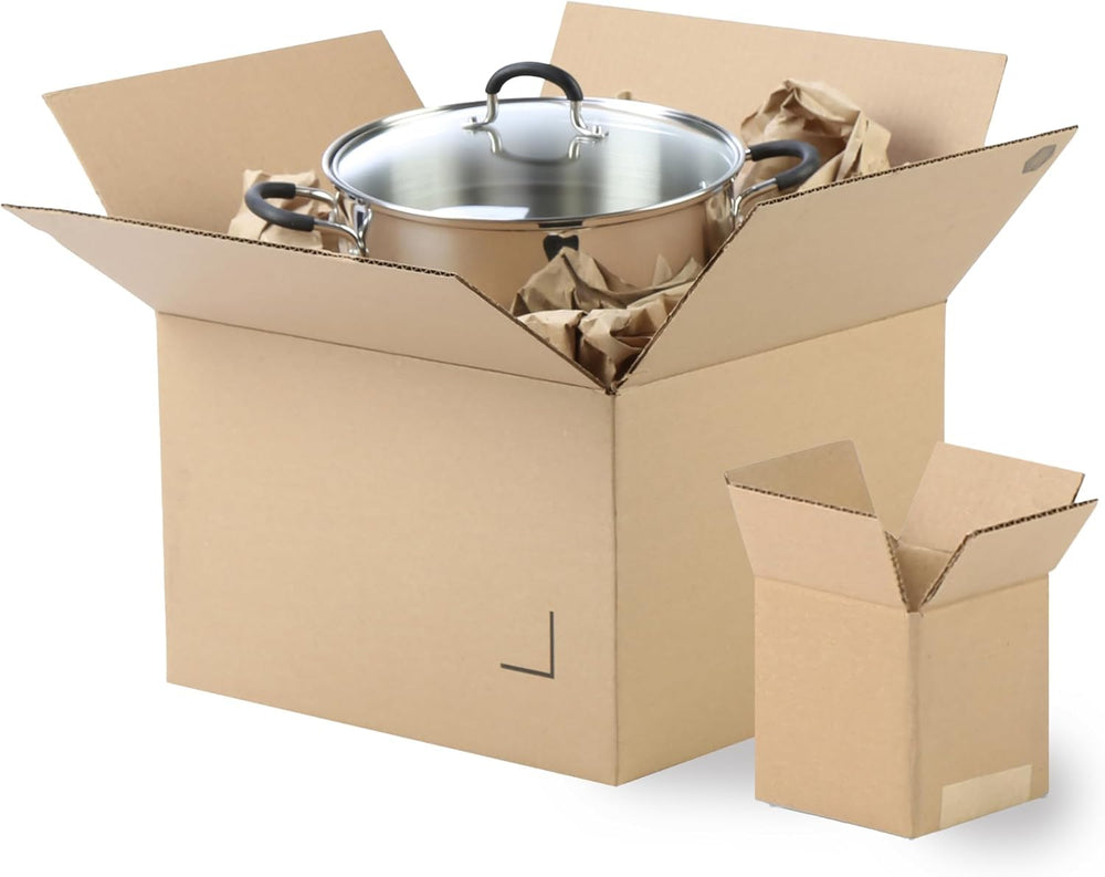 The Boxery 8"x6"x4" Corrugated Cardboard Boxes 100-Pack