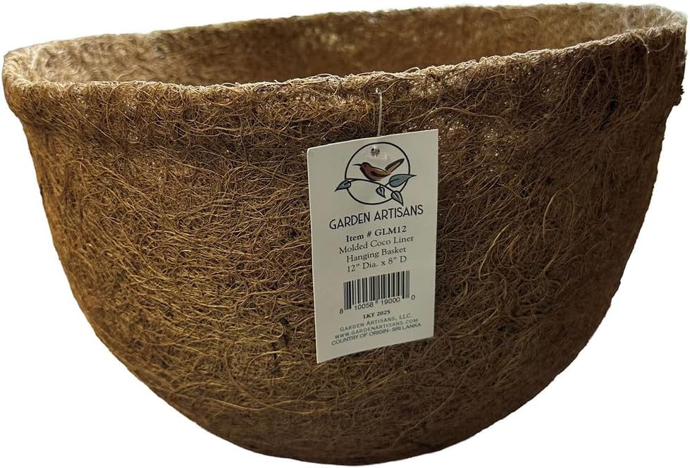 24in X 15in Round Molded Coco Fiber Liner for Hanging Basket Planter