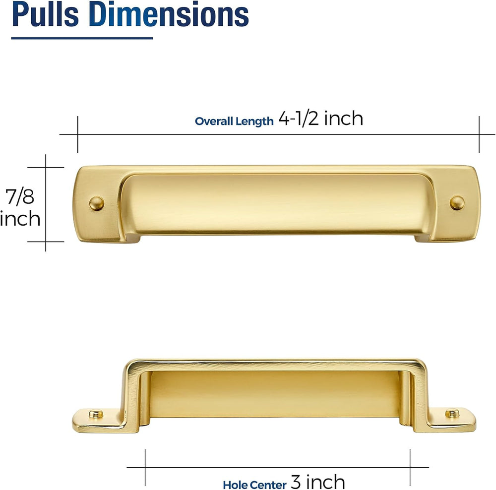 JOY DECOR Brushed Gold Cabinet Pulls Cabinet Handles, 3 Inch, 30 Pack