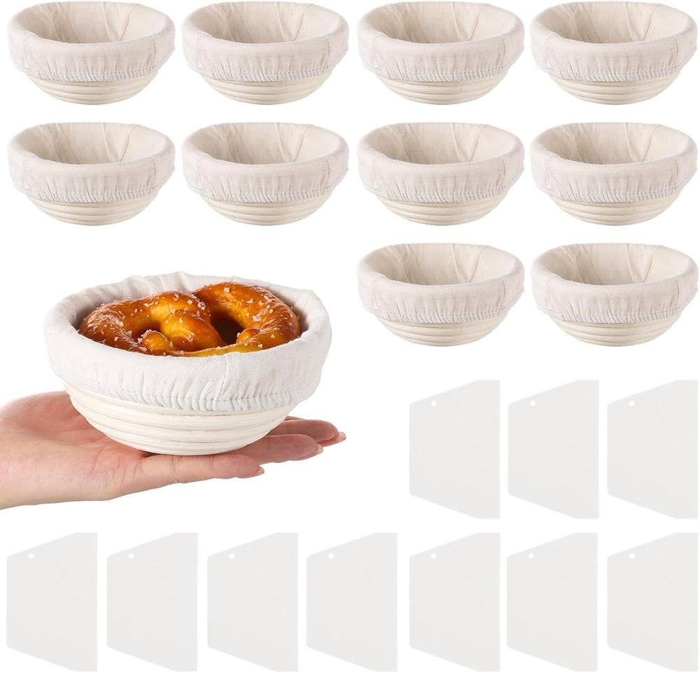 Mini Banneton Basket, Pack of 10 Proofing Basket, Banneton Bread Proofing Bas...