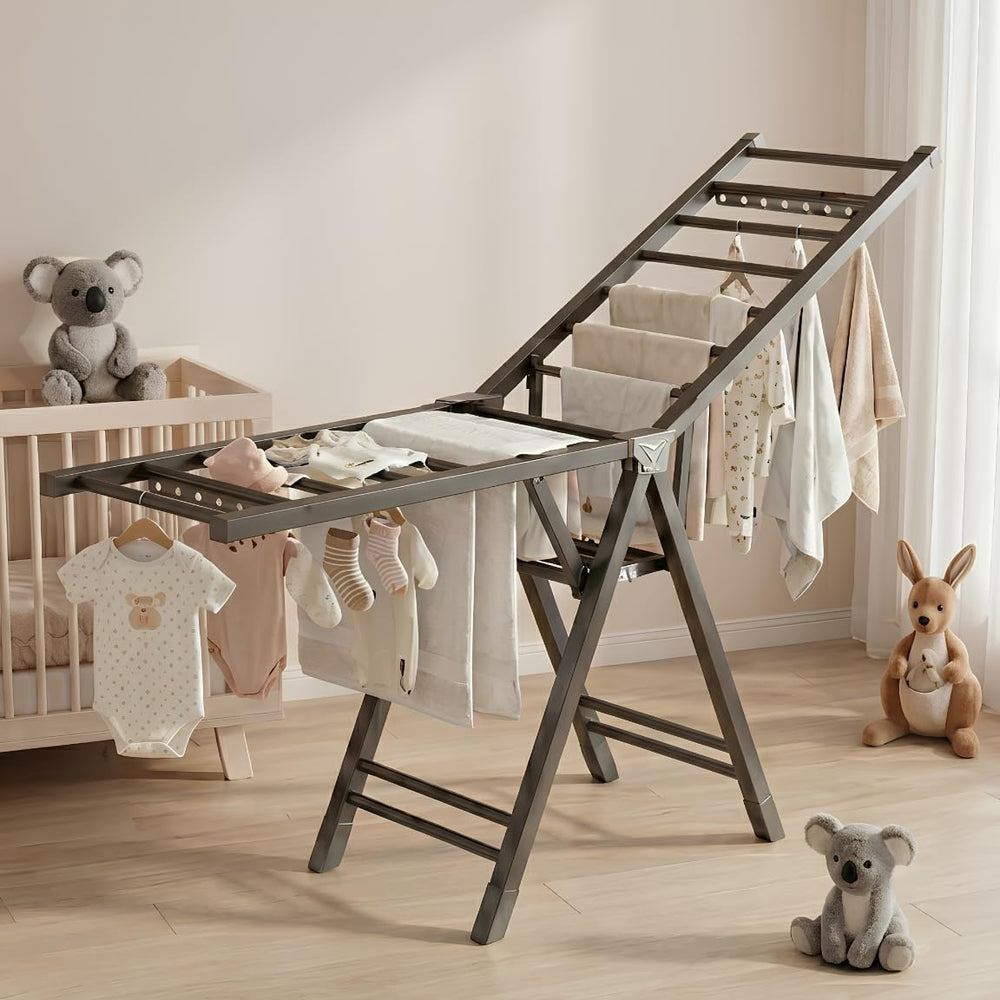 Heavy Duty 71 inches Stainless Steel Drying Rack - Height-Adjustable Gullwing...