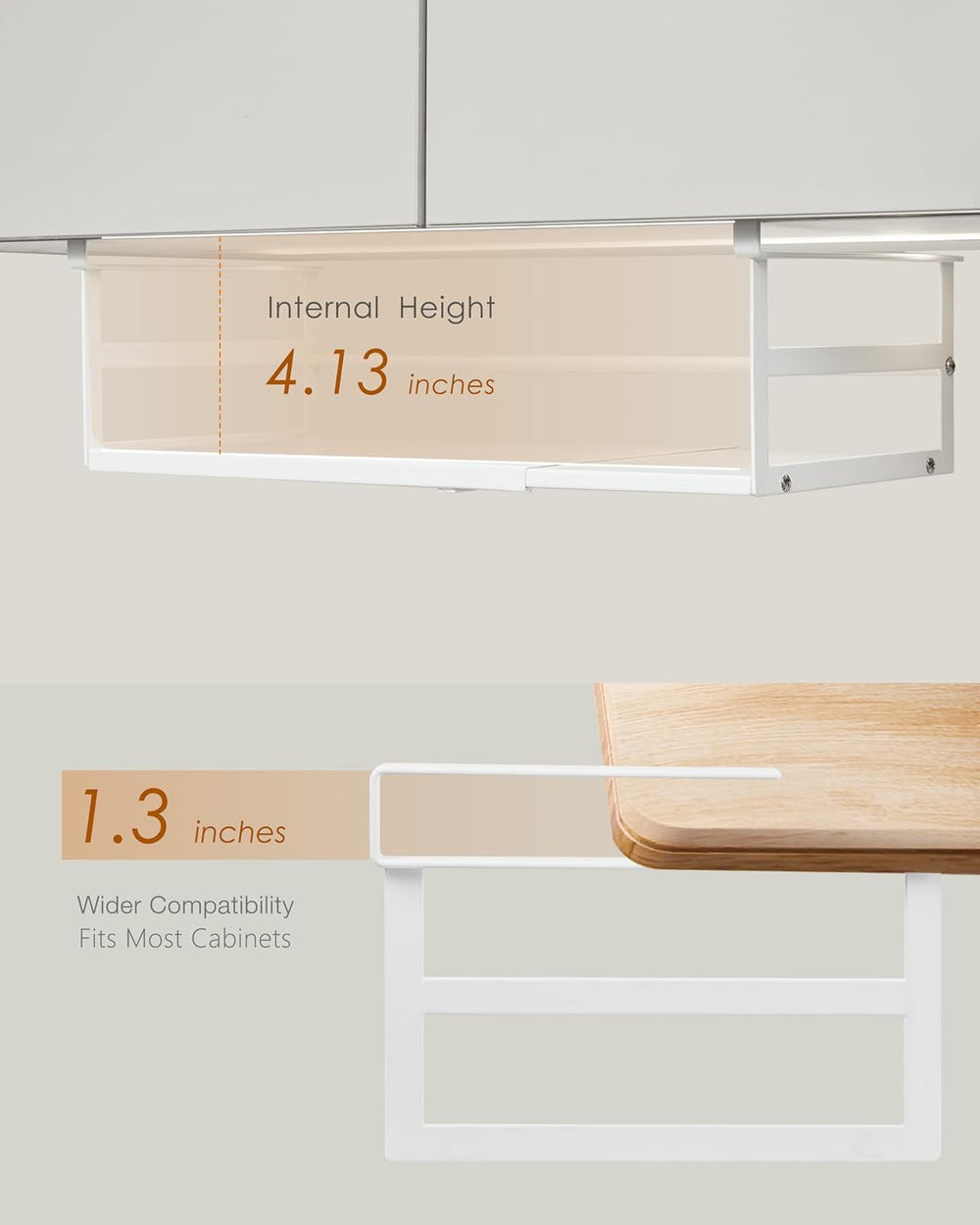 Under Shelf Storage Basket, 2-Pack Under Cabinet Shelf Organizer