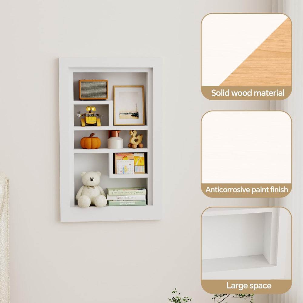 Solid Wood 14 X 24 Recessed Medicine Cabinet,3-Tier, Medicine Cabinet Organiz...