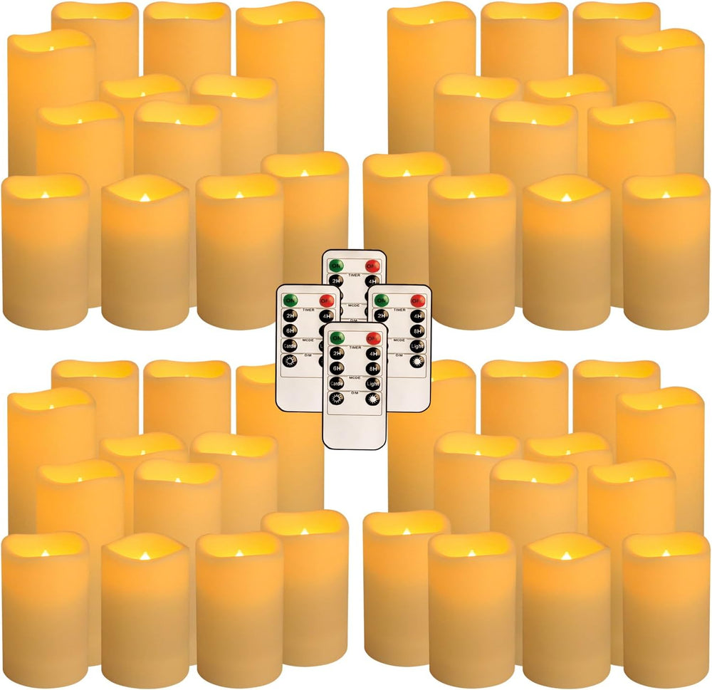 LED Candles 48Pack,Flickering Flameless Design,Operated by Remote with Timer ...